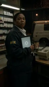 Agent Johnson with her tablet