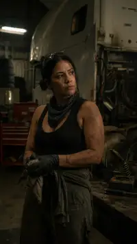 Dee in the service bay